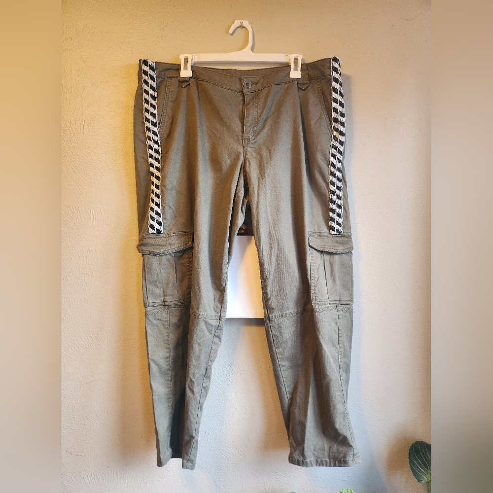 Lane bryant cargo pants with beaded detail